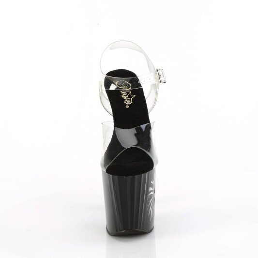 Pleaser ENCHANT-708LT-PINWHE Sandali con Plateau Trasparente Nero