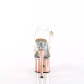 Pleaser ESTEEM-708 Sandali con Plateau Cromato Dorato Rosa