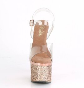 Pleaser ESTEEM-708CHLG Sandali con Plateau Glitter Dorato...