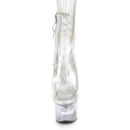 Pleaser FLASHDANCE-1018C-7 Stivaletti con Plateau Trasparente