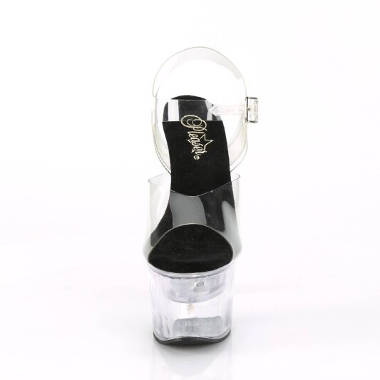 Pleaser FLASHDANCE-708 Sandali con Plateau Trasparente Nero