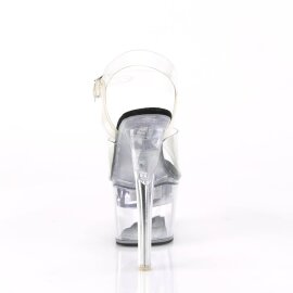 Pleaser FLASHDANCE-708 Sandali con Plateau Trasparente Nero