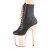 Pleaser FLAMINGO-1020 Stivaletti con Plateau Similpelle Cromato Dorato Rosa Nero