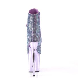 Pleaser FLAMINGO-1020CHRS Stivaletti con Plateau Strass Cromato Viola