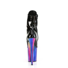 Pleaser FLAMINGO-1020RC Stivaletti con Plateau Vernice Cromato Nero Multicolore