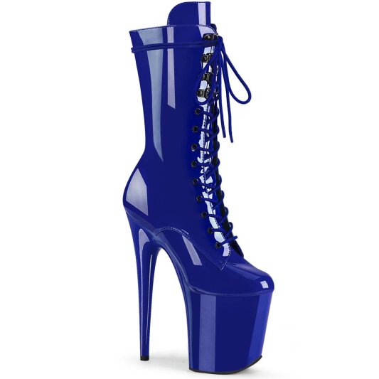 Pleaser FLAMINGO-1050 Stivaletti con Plateau Vernice Blu