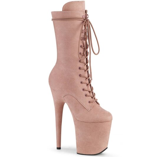 Pleaser FLAMINGO-1050FS Stivaletti con Plateau Scamosciato Blush