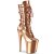 Pleaser FLAMINGO-1053 Stivaletti con Plateau Metallico Cromato Dorato Rosa