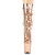 Pleaser FLAMINGO-1053 Stivaletti con Plateau Metallico Cromato Dorato Rosa