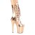 Pleaser FLAMINGO-1053 Stivaletti con Plateau Metallico Cromato Dorato Rosa