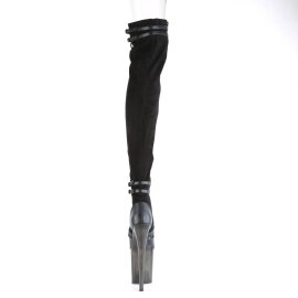 Pleaser FLAMINGO-3027 Stivali Sopra Il Ginocchio Con Plateau Camoscio sintetico Nero