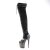 Pleaser FLAMINGO-3027 Stivali Sopra Il Ginocchio Con Plateau Camoscio sintetico Nero