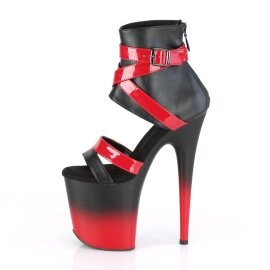 Pleaser FLAMINGO-800-15 Stivaletti con Plateau Similpelle Rosso Nero