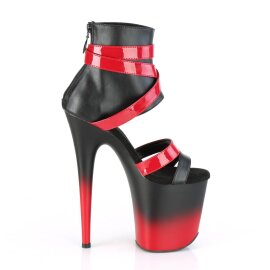 Pleaser FLAMINGO-800-15 Stivaletti con Plateau Similpelle Rosso Nero