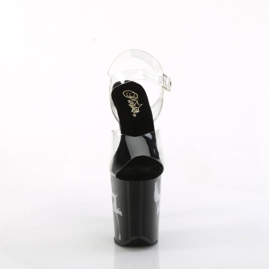 Pleaser FLAMINGO-808NLDG Sandali con Plateau Trasparente Nero
