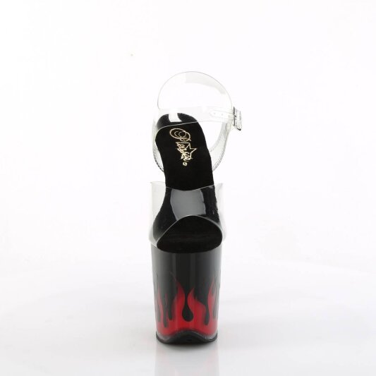 Pleaser FLAMINGO-808NLFL Sandali con Plateau Trasparente Nero