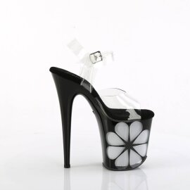 Pleaser FLAMINGO-808NLHS Sandali con Plateau Trasparente Nero