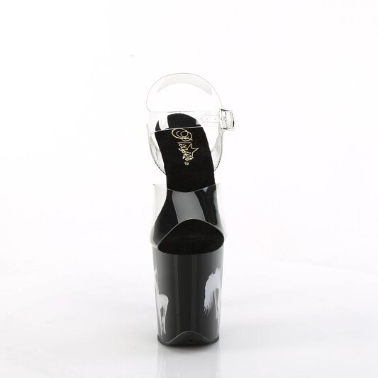 Pleaser FLAMINGO-808NLSG Sandali con Plateau Trasparente Nero