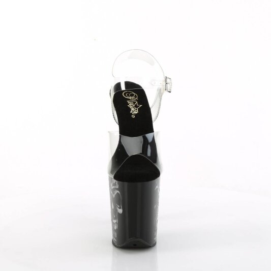 Pleaser FLAMINGO-808NLSK Sandali con Plateau Trasparente Nero