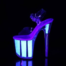 Pleaser FLAMINGO-808UVG Sandali con Plateau Neon Trasparente Rosa Chiaro