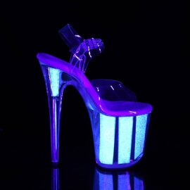 Pleaser FLAMINGO-808UVG Sandali con Plateau Neon Trasparente Rosa Chiaro
