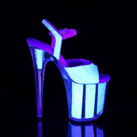 Pleaser FLAMINGO-810UVG Sandali con Plateau Glitter Neon Rosa Chiaro