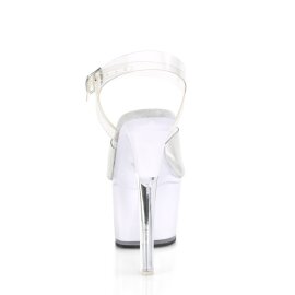 Pleaser ILLUMINATOR-708 Stivaletti con Plateau Trasparente Colorato