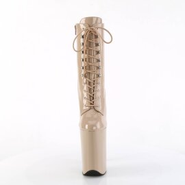 Pleaser INFINITY-1020 Stivaletti con Plateau Vernice Beige