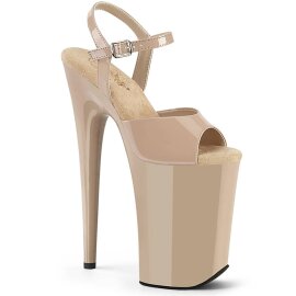Pleaser INFINITY-909 Sandali con Plateau Vernice Beige