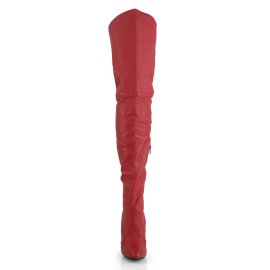 Pleaser LEGEND-8899 Stivali sopra il Ginocchio Pelle Rosso