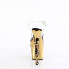 Pleaser RAPTURE-808-LT Sandali con Plateau Trasparente Dorato
