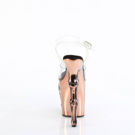 Pleaser RAPTURE-808-LT Sandali con Plateau Trasparente Dorato Rosa