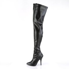 Pleaser SEDUCE-3000 Stivali Sopra Il Ginocchio Similpelle Nero