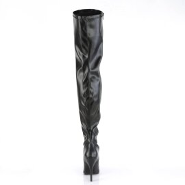 Pleaser SEDUCE-3000 Stivali Sopra Il Ginocchio Similpelle Nero