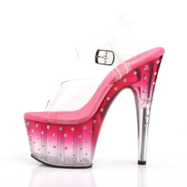 Pleaser STARDUST-708T Sandali con Plateau Trasparente Rosa