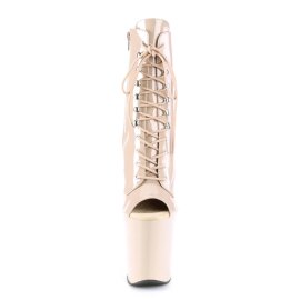 Pleaser XTREME-1021 Stivaletti con Plateau Vernice Beige
