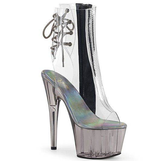 Pleaser ADORE-1018CT Stivaletti con Plateau Fumo Trasparente EU-36 / US-6
