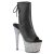 Pleaser ADORE-1018LG Stivaletti con Plateau Similpelle Glitter Nero Argento EU-38 / US-8