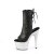 Pleaser ADORE-1018LG Stivaletti con Plateau Similpelle Glitter Nero Argento EU-38 / US-8