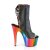 Pleaser ADORE-1018RC-02 Stivaletti con Plateau Similpelle Cromato Nero Multicolore EU-38 / US-8