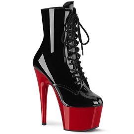 Pleaser ADORE-1020 Stivaletti con Plateau Vernice Nero Rosso EU-37 / US-7