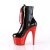 Pleaser ADORE-1020 Stivaletti con Plateau Vernice Cromato Nero Rosso EU-43 / US-13