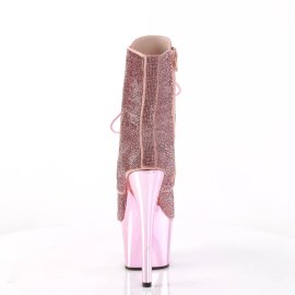 Pleaser ADORE-1020CHRS Stivaletti con Plateau Strass Cromato Rosa Chiaro EU-37 / US-7