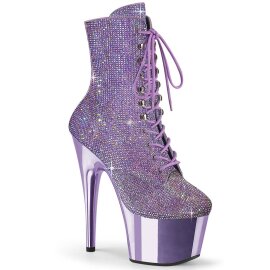 Pleaser ADORE-1020CHRS Stivaletti con Plateau Strass...
