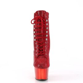Pleaser ADORE-1020CHRS Stivaletti con Plateau Strass Cromato Rosso EU-35 / US-5