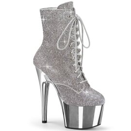 Pleaser ADORE-1020CHRS Stivaletti con Plateau Strass...