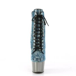 Pleaser ADORE-1020CHRS Stivaletti con Plateau Strass Cromato Turchese EU-35 / US-5