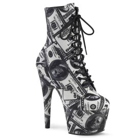 Pleaser ADORE-1020DP Stivaletti con Plateau Nero Bianco...