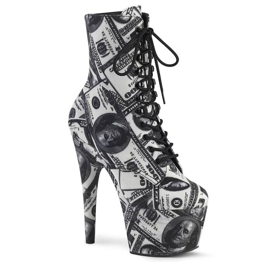 Pleaser ADORE-1020DP Stivaletti con Plateau Nero Bianco EU-35 / US-5