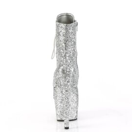 Pleaser ADORE-1020GWR Stivaletti con Plateau Glitter Argento EU-36 / US-6